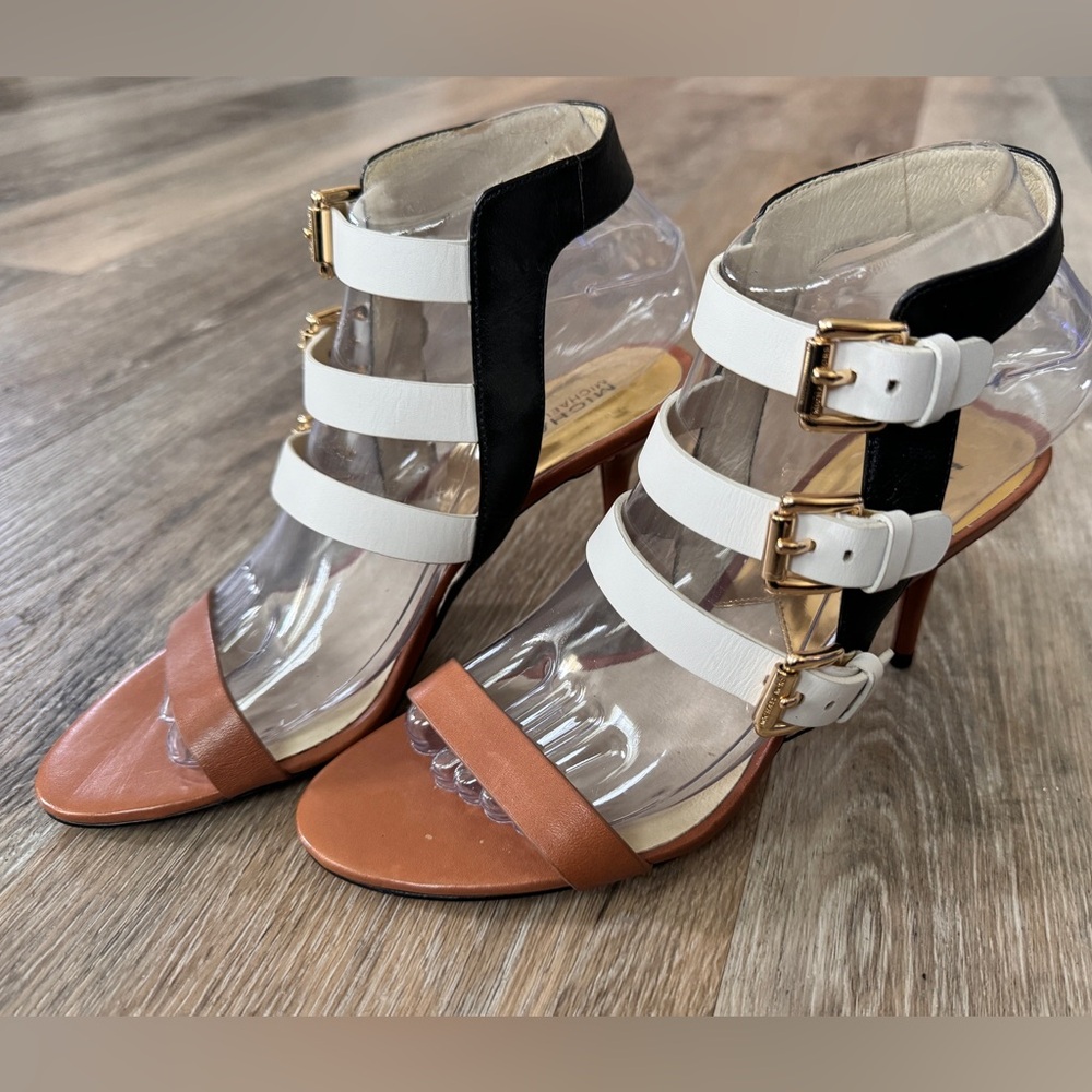 MK Michael Kors Color Block Buckle Heels